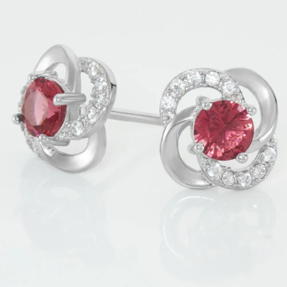Marc Orian Boucles D'Oreilles Fleur|Boucles D'Oreilles Argent > Boucles D'oreilles Puces Argent Blanc Clover Verre Oxydes De Zirconium