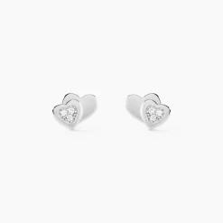 Marc Orian Bijoux Zirconium|Boucles D'Oreilles Argent > Boucles D'oreilles Puces Argent Blanc Dounyo Oxydes De Zirconium