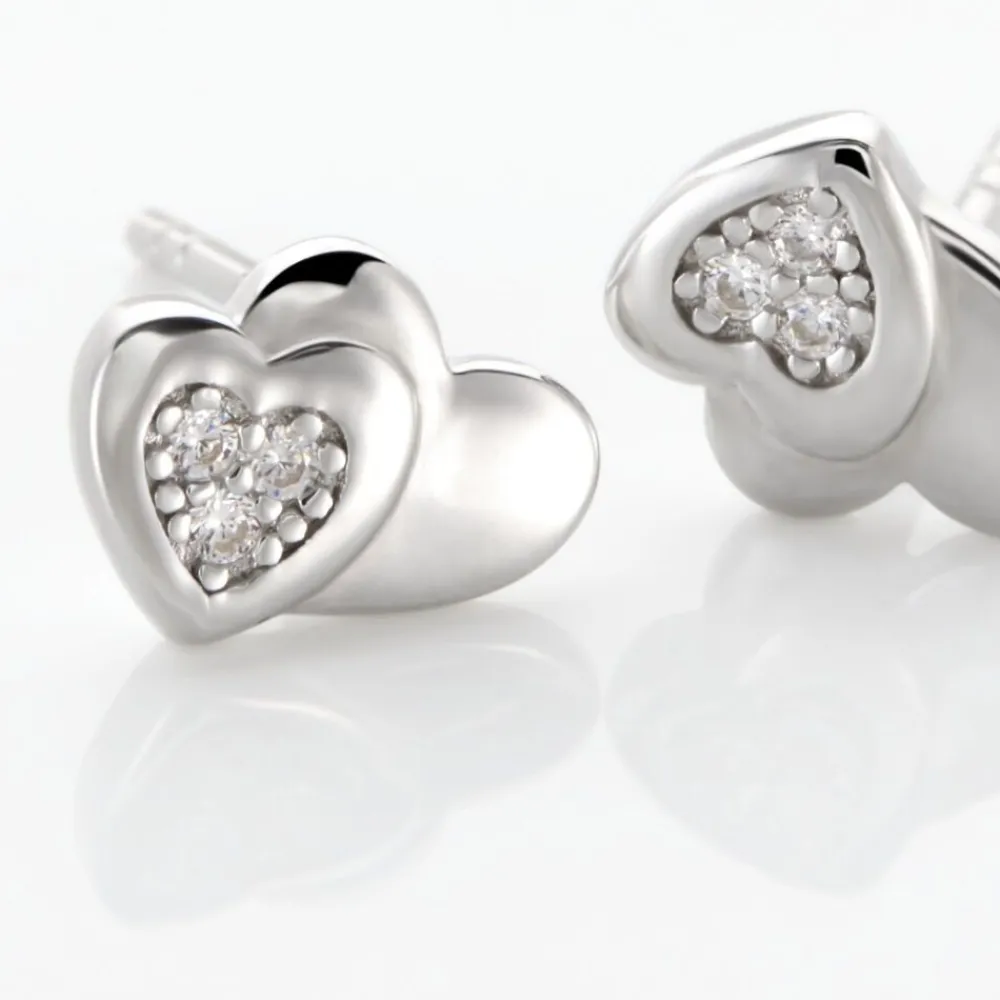 Marc Orian Bijoux Zirconium|Boucles D'Oreilles Argent > Boucles D'oreilles Puces Argent Blanc Dounyo Oxydes De Zirconium
