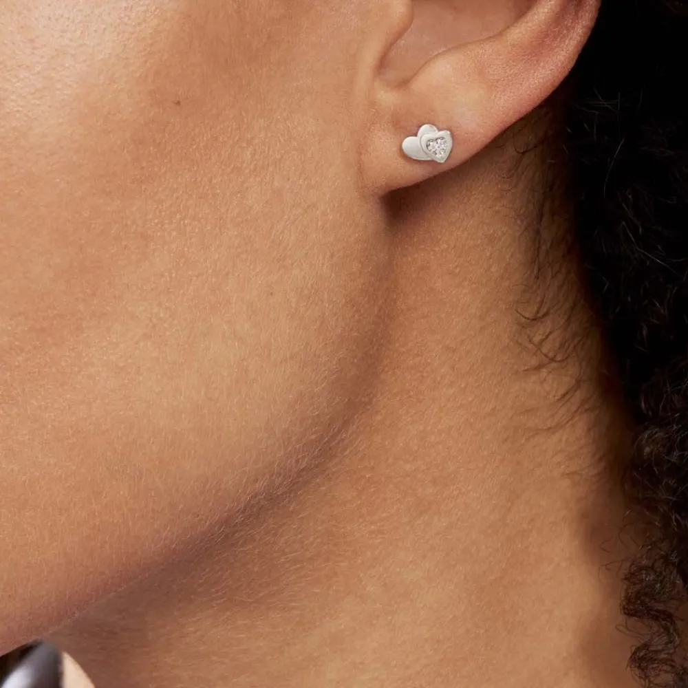 Marc Orian Bijoux Zirconium|Boucles D'Oreilles Argent > Boucles D'oreilles Puces Argent Blanc Dounyo Oxydes De Zirconium