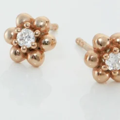 Marc Orian Bijoux Zirconium|Boucles D'Oreilles Fleur > Boucles D'oreilles Puces Argent Rose Buddy Oxydes De Zirconium