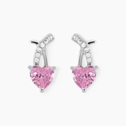 Boucles D'oreilles Puces Argent Blanc Avalon Oxyde De Zirconium