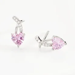 Boucles D'oreilles Puces Argent Blanc Avalon Oxyde De Zirconium