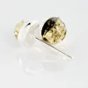 Boucles D'oreilles Puces Argent Blanc Acacia Ambre