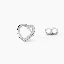 Boucles D'oreilles Puces Argent Blanc Saverio Oxydes De Zirconium