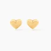 Boucles D'oreilles Puces Aricia Coeur Or Jaune
