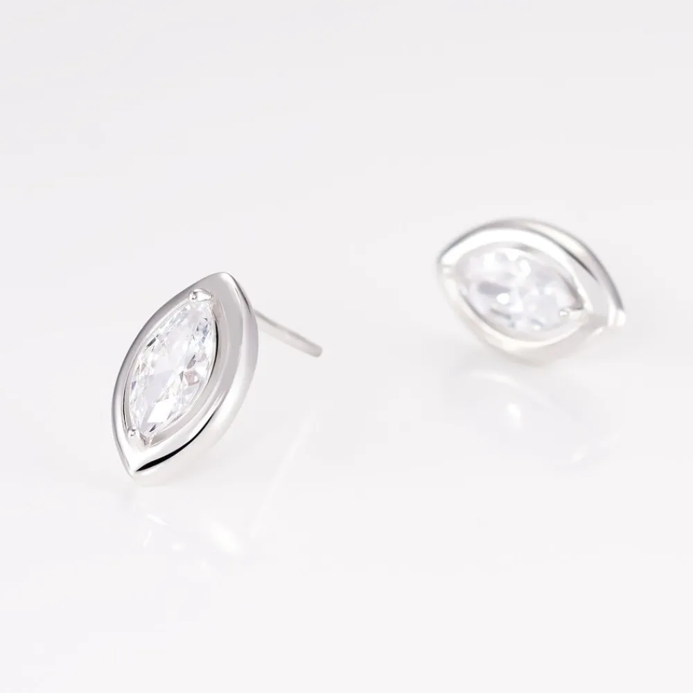 Marc Orian Pendantes|Bijoux Zirconium > Boucles D'oreilles Puces Arone Argent Blanc Oxyde De Zirconium