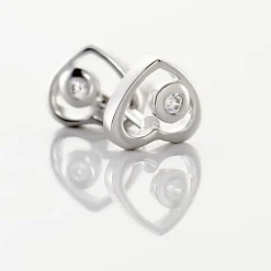 Boucles D'oreilles Puces Ashley Argent Blanc Oxyde De Zirconium