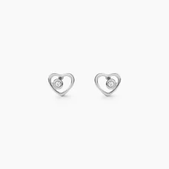 Boucles D'oreilles Puces Ashley Argent Blanc Oxyde De Zirconium
