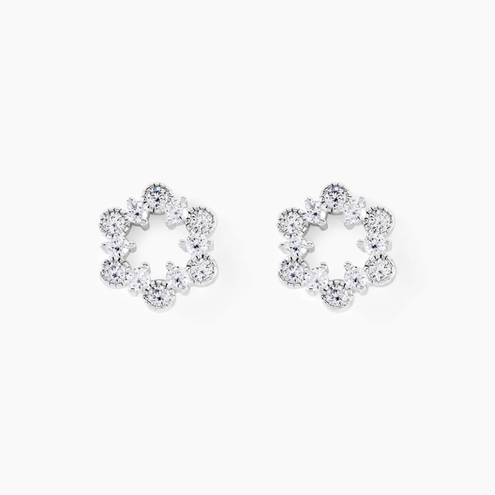 Marc Orian Bijoux Zirconium|Boucles D'Oreilles Fleur > Boucles D'Oreilles Puces Astrea Argent Blanc Oxyde De Zirconium