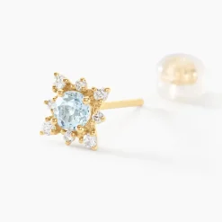 Marc Orian Cadeaux Mariage|Anniversaire De Mariage > Boucles D'oreilles Puces Astrithr Or Jaune Topaze Oxyde De Zirconium or jaune topaze bleu sky