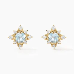 Marc Orian Cadeaux Mariage|Anniversaire De Mariage > Boucles D'oreilles Puces Astrithr Or Jaune Topaze Oxyde De Zirconium or jaune topaze bleu sky
