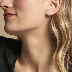 Marc Orian Boucles D'Oreilles Fleur|Boucles D'Oreilles Argent > Boucles D'oreilles Puces Aurel Argent Blanc Turquoise Oxyde