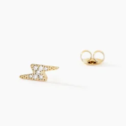 Marc Orian Boucles D'Oreilles Acier Inoxydable|Bijoux Acier Inoxydable > Boucles D'oreilles Puces Aurore Acier Doré Cristal