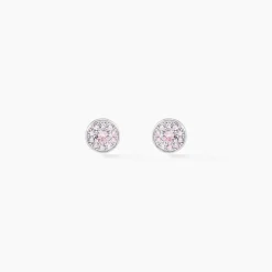 Boucles D'oreilles Puces Auxana Argent Blanc Oxyde De Zirconium
