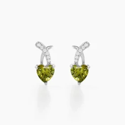Boucles D'oreilles Puces Avalon Argent Blanc Oxyde De Zirconium