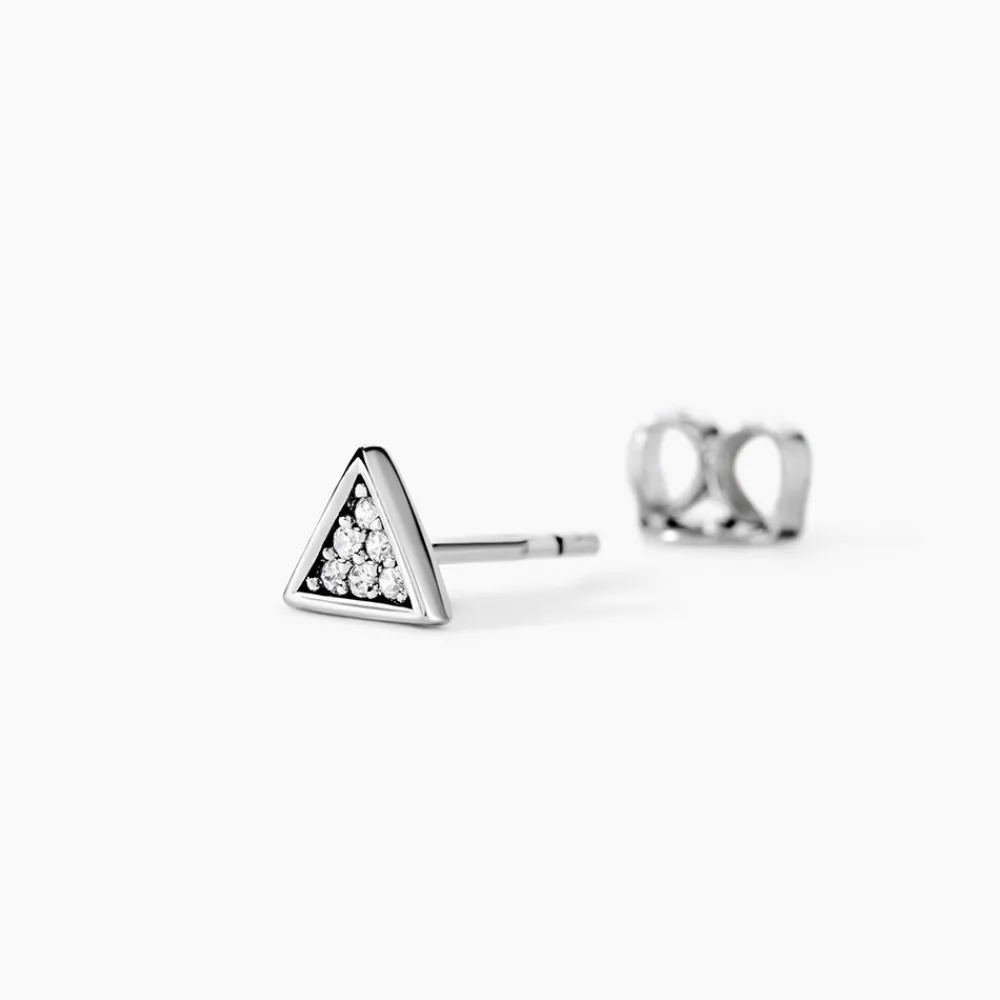 Marc Orian Pendantes|Bijoux Zirconium > Boucles D'oreilles Puces Bartoumieu Argent Blanc Oxyde De Zirconium