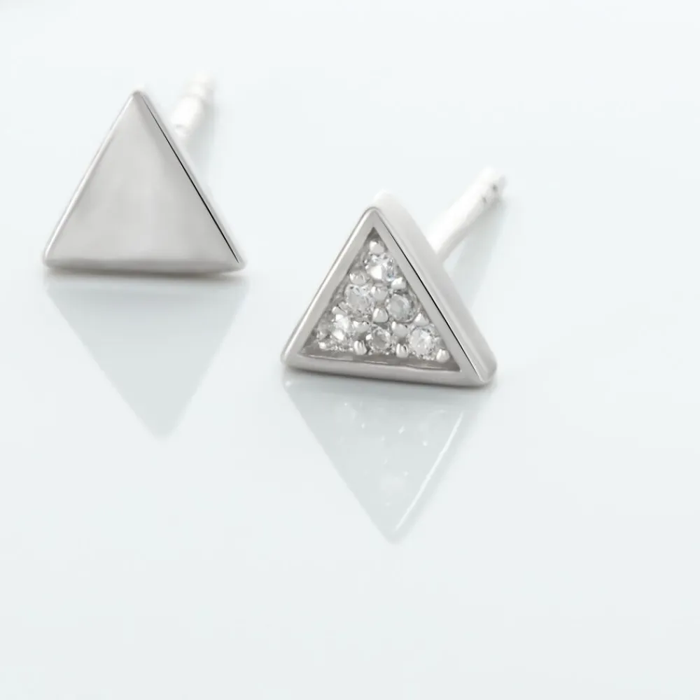 Marc Orian Pendantes|Bijoux Zirconium > Boucles D'oreilles Puces Bartoumieu Argent Blanc Oxyde De Zirconium