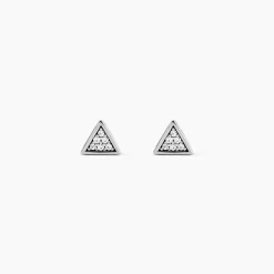 Marc Orian Pendantes|Bijoux Zirconium > Boucles D'oreilles Puces Bartoumieu Argent Blanc Oxyde De Zirconium