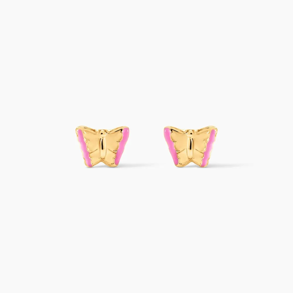 Marc Orian Idées Cadeaux Femme|Boucles D'Oreilles Or > Boucles D'oreilles Puces Bartholomée Papillon Or Jaune