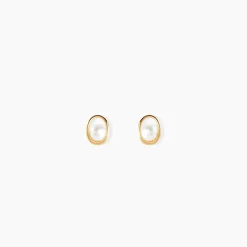 Marc Orian Bijoux Perles|Boucles D'Oreilles Perle > Boucles D'oreilles Puces Bastina Or Jaune Perle De Culture