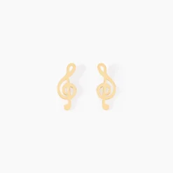 Marc Orian Idées Cadeaux Femme|Boucles D'Oreilles Or > Boucles D'oreilles Puces Bayram Musique Or Jaune