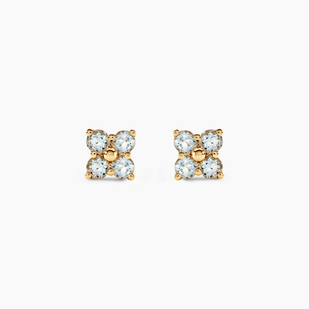 Marc Orian Cadeaux Mariage|Boucles D'Oreilles Fleur > Boucles D'Oreilles Puces Belovia Or Jaune Topaze