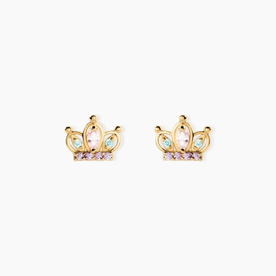 Boucles D'Oreilles Puces Bohumir Or Jaune Oxyde De Zirconium