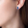 Marc Orian Cadeaux Mariage|Boucles D'Oreilles Fleur > Boucles D'oreilles Puces Bouquet Or Blanc Saphir Et Diamant