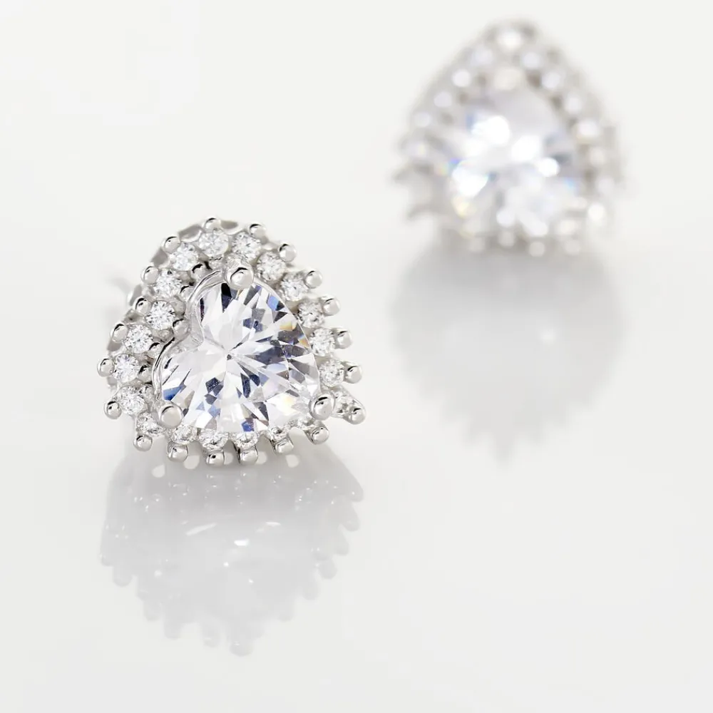 Marc Orian Bijoux Zirconium|Boucles D'Oreilles Argent > Boucles D'oreilles Puces Calvi Argent Blanc Oxyde De Zirconium