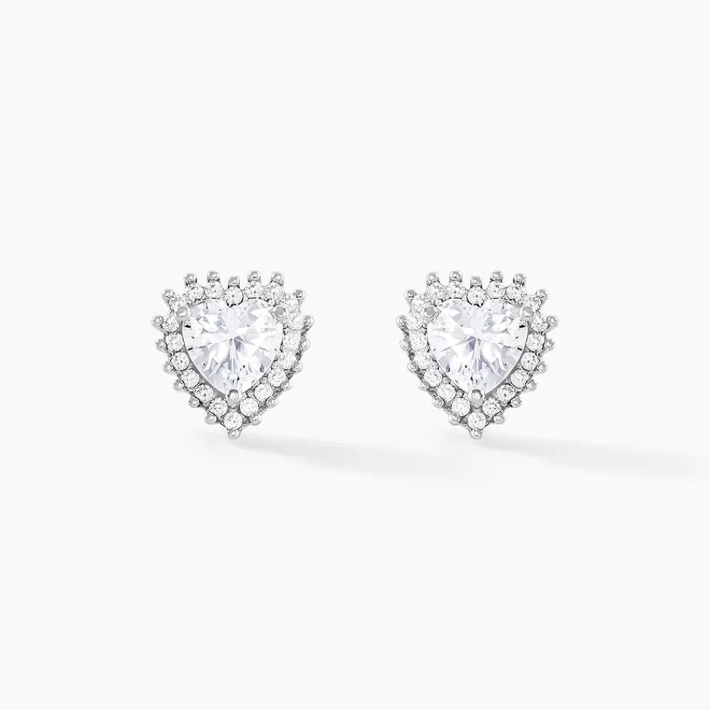 Marc Orian Bijoux Zirconium|Boucles D'Oreilles Argent > Boucles D'oreilles Puces Calvi Argent Blanc Oxyde De Zirconium