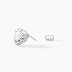 Marc Orian Bijoux Zirconium|Boucles D'Oreilles Argent > Boucles D'oreilles Puces Calvi Argent Blanc Oxyde De Zirconium