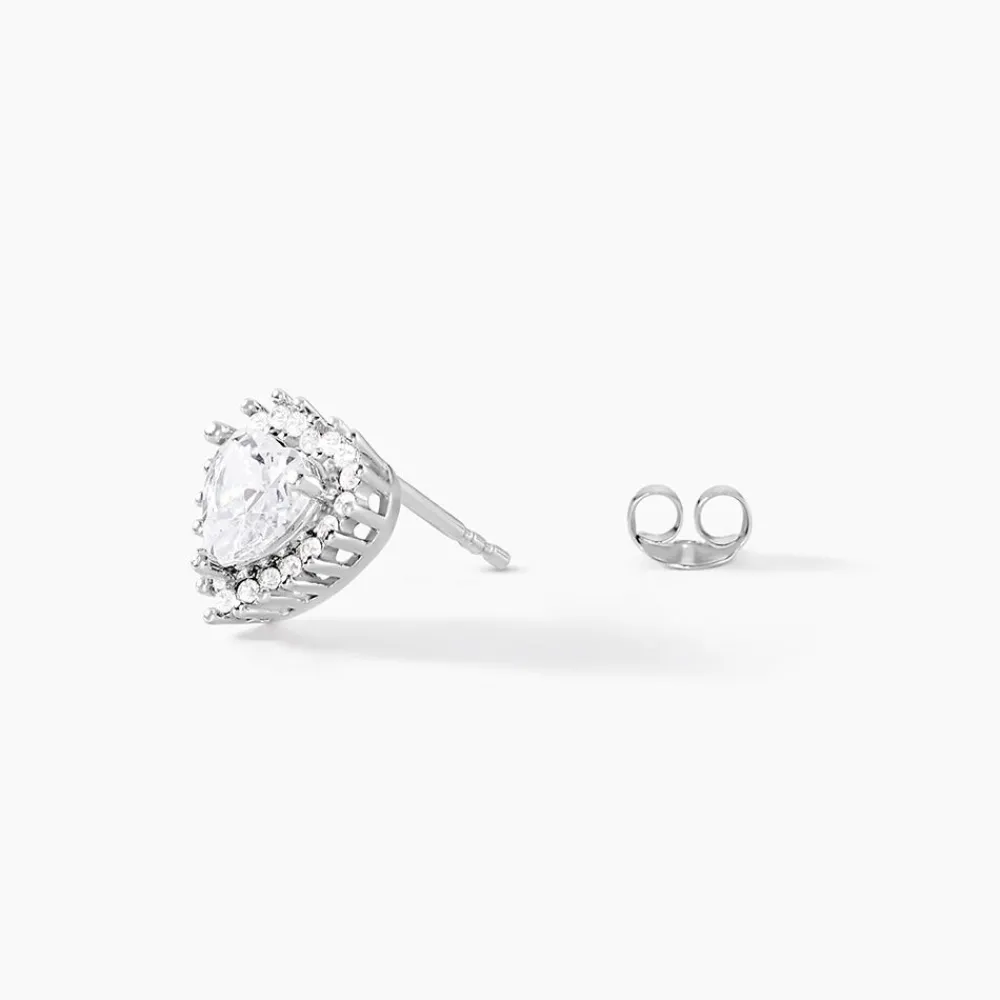 Marc Orian Bijoux Zirconium|Boucles D'Oreilles Argent > Boucles D'oreilles Puces Calvi Argent Blanc Oxyde De Zirconium