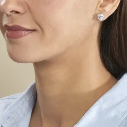 Marc Orian Bijoux Zirconium|Boucles D'Oreilles Argent > Boucles D'oreilles Puces Calvi Argent Blanc Oxyde De Zirconium