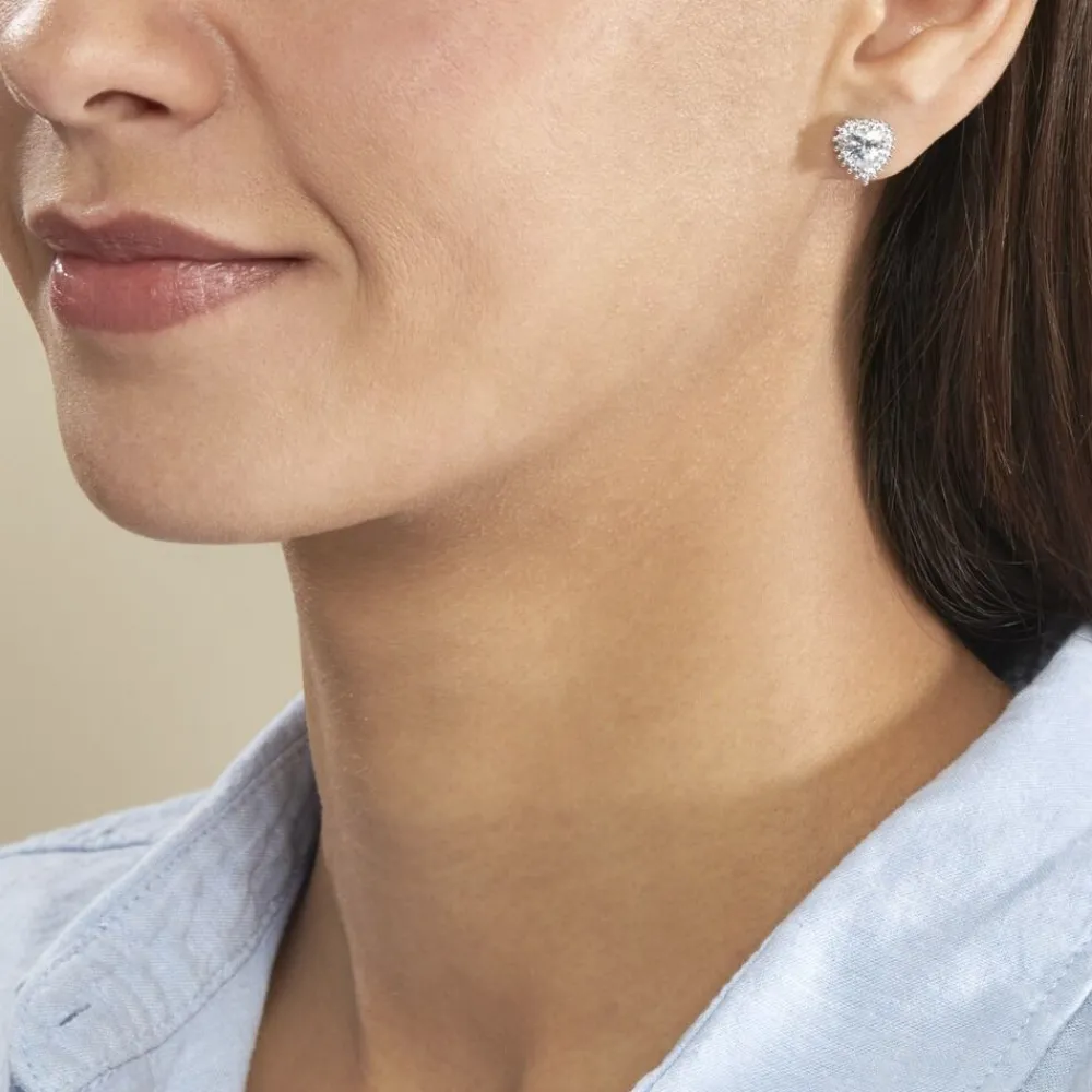 Marc Orian Bijoux Zirconium|Boucles D'Oreilles Argent > Boucles D'oreilles Puces Calvi Argent Blanc Oxyde De Zirconium