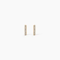 Boucles D'Oreilles Puces Carmelia Plaqué Or Jaune Oxyde De Zirconium