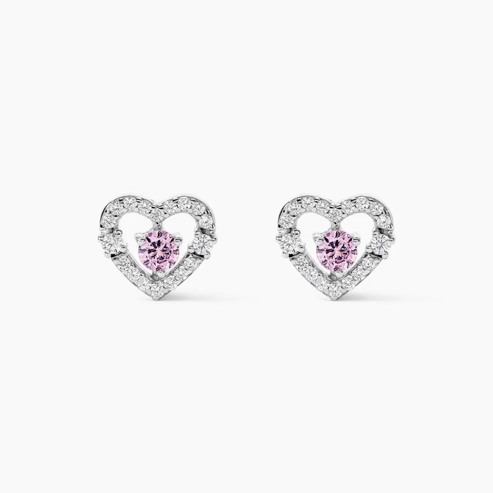 Marc Orian Boucles D'Oreilles Argent|Boucles D'Oreilles Cœur > Boucles D'oreilles Puces Carren Argent Blanc Oxyde De Zirconium