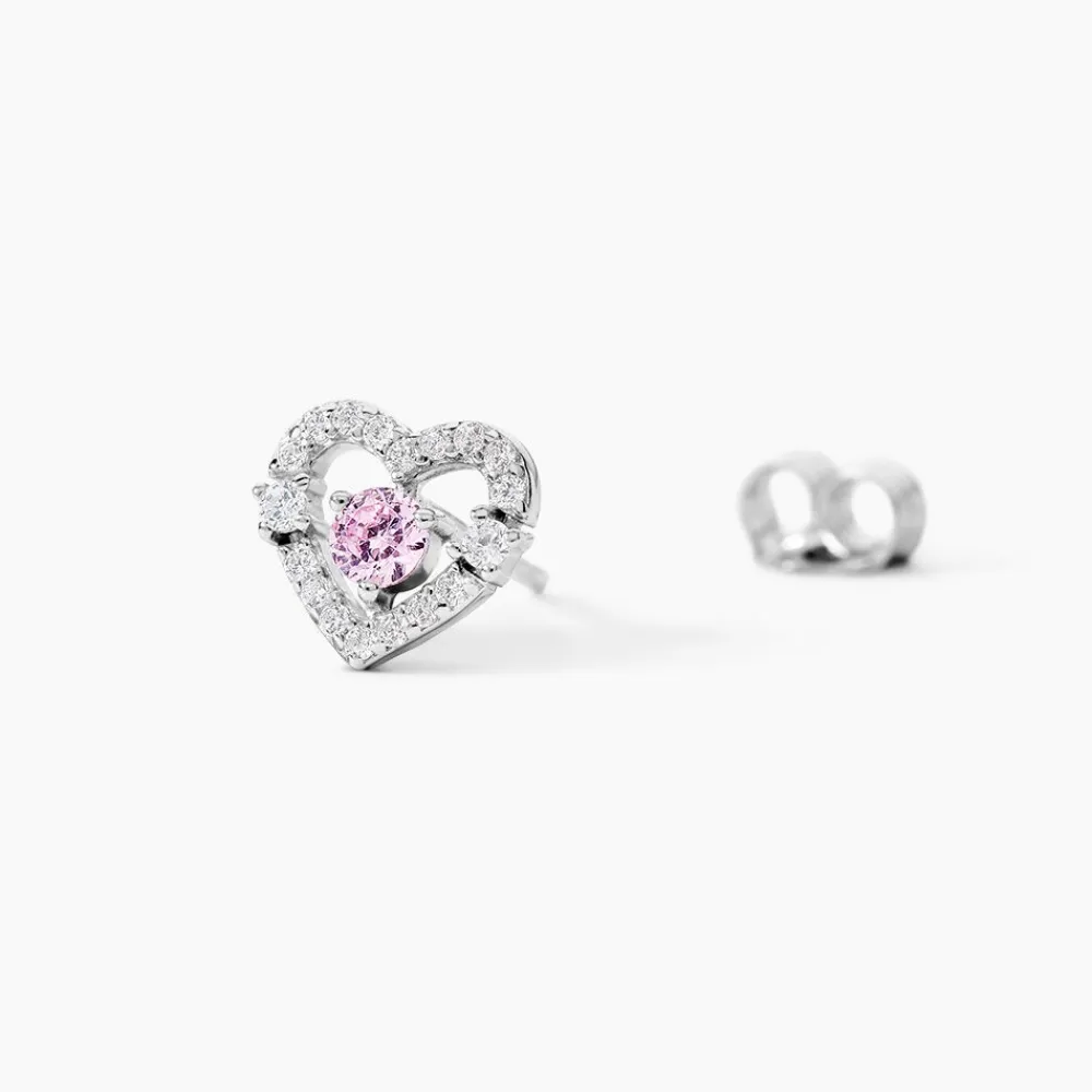 Marc Orian Boucles D'Oreilles Argent|Boucles D'Oreilles Cœur > Boucles D'oreilles Puces Carren Argent Blanc Oxyde De Zirconium