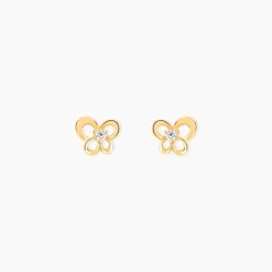 Marc Orian Bijoux Zirconium|Boucles D'Oreilles Fleur > Boucles D'oreilles Puces Cathy Fleur Or Jaune Oxyde De Zirconium