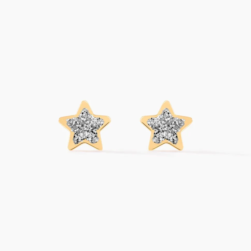 Boucles D'oreilles Puces Chirine Etoile Or Jaune