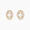 Boucles D'oreilles Puces Classical Plaqué Or Jaune Oxyde De Zirconium