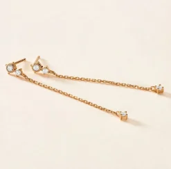 Boucles D'oreilles Puces éclat Perlé Plaqué Or Oxyde De Zirconium