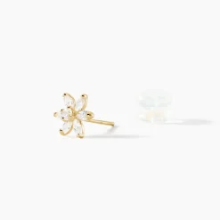 Marc Orian Bijoux Zirconium|Boucles D'Oreilles Fleur > Boucles D'oreilles Puces Clea Fleur Or Jaune Oxyde De Zirconium
