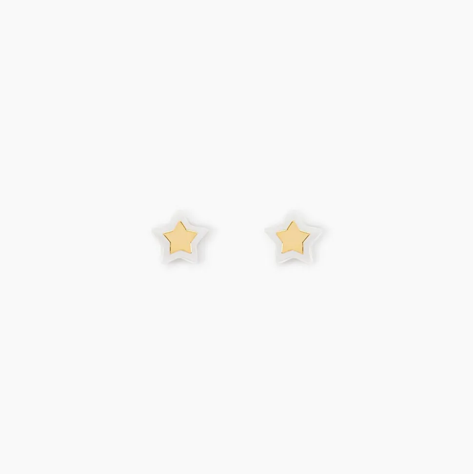 Boucles D'oreilles Puces Cleomelia Etoile Or Jaune