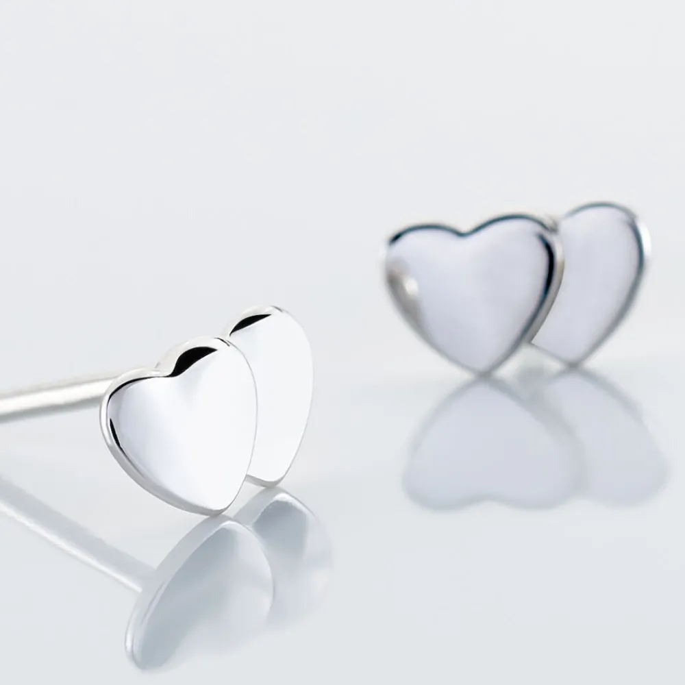 Marc Orian Boucles D'Oreilles Argent|Boucles D'Oreilles Cœur > Boucles D'oreilles Puces Collinette Argent Blanc