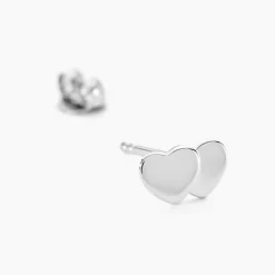 Marc Orian Boucles D'Oreilles Argent|Boucles D'Oreilles Cœur > Boucles D'oreilles Puces Collinette Argent Blanc