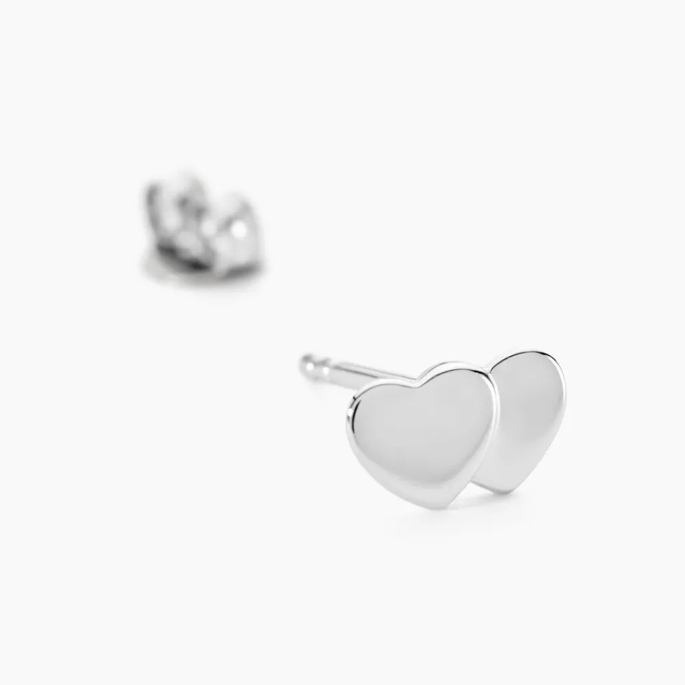 Marc Orian Boucles D'Oreilles Argent|Boucles D'Oreilles Cœur > Boucles D'oreilles Puces Collinette Argent Blanc