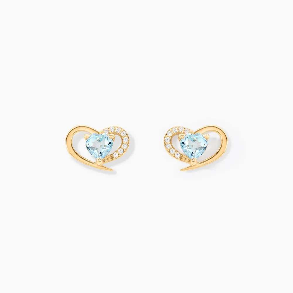 Marc Orian Cadeaux Mariage|Boucles D'Oreilles Cœur > Boucles D'Oreilles Puces Creighton Or Jaune Topaze Oxyde De Zirconium