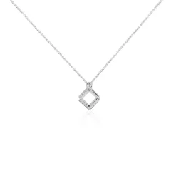 Marc Orian Colliers Fantaisie|Colliers > Boucles D'oreilles Puces Cubik Argent Blanc
