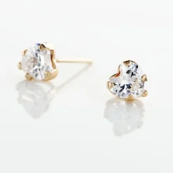 Marc Orian Bijoux Zirconium|Boucles D'Oreilles Cœur > Boucles D'oreilles Puces Daria Coeur or jaune oxyde